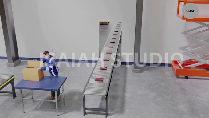 do 3d warehouse automation robotic industrial animation and conveyor explainer