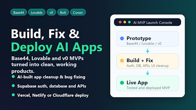 build and deploy your base44 lovable or v0 ai app mvp