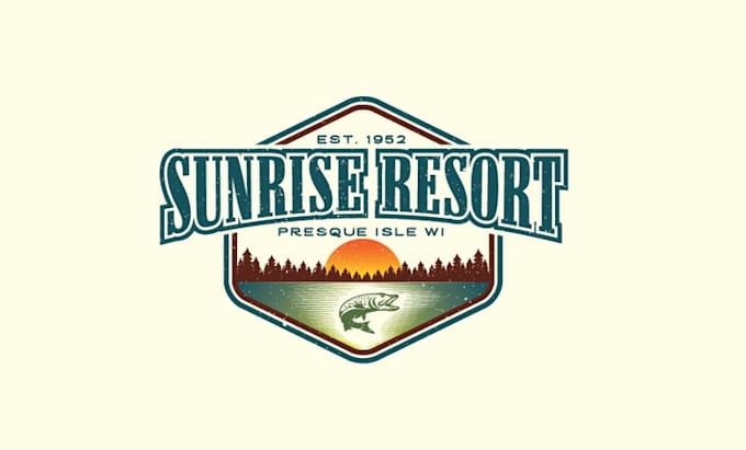 design wisconsin north woods resort logo