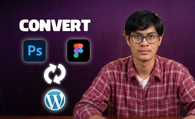 convert photoshop or figma design to wordpress website