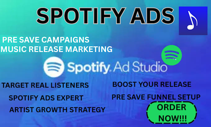 setup spotify ads and pre save campaign for music release promotion