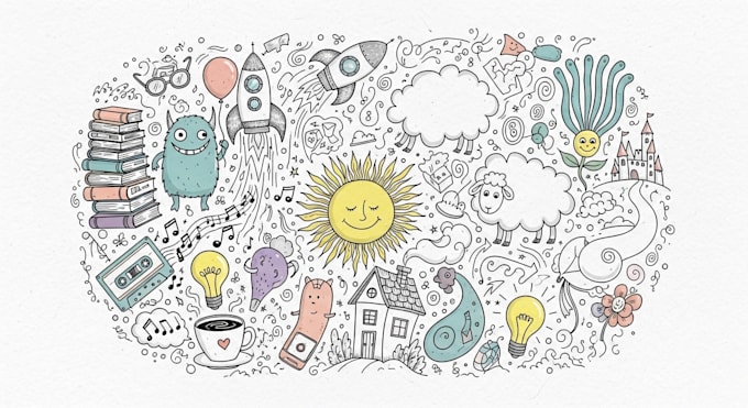 draw doodle art name or merch design