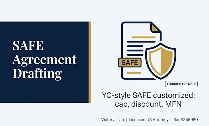 draft a legally binding safe agreement for your startup funding