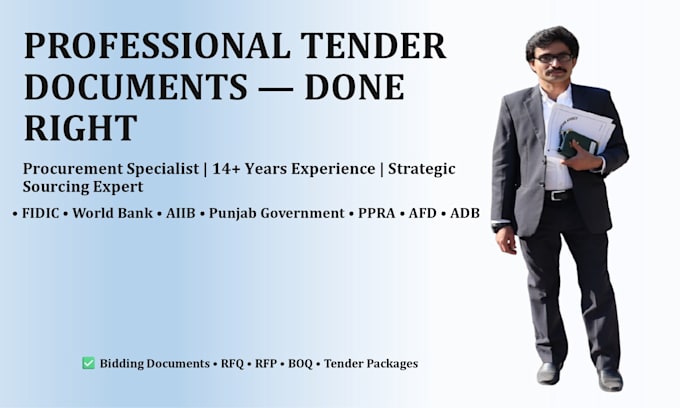 manage procurement consultancy, bidding documents, and bid evaluation