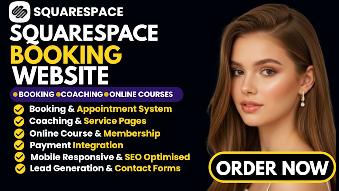 design squarespace booking coaching and online course website