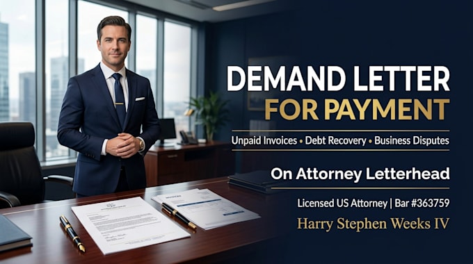draft a powerful attorney demand letter for payment