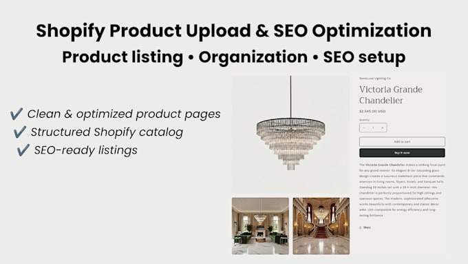 help with shopify product listing and SEO optimization