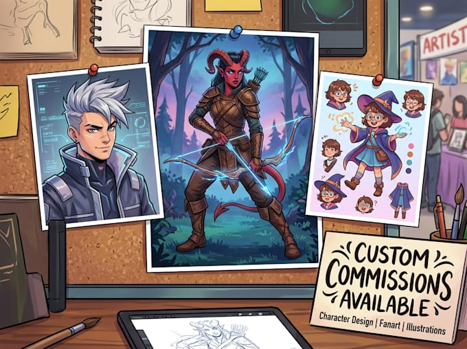 draw character art, fanart, illustration, custom commissions