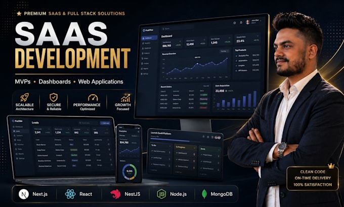develop a saas web application using nextjs react and nodejs