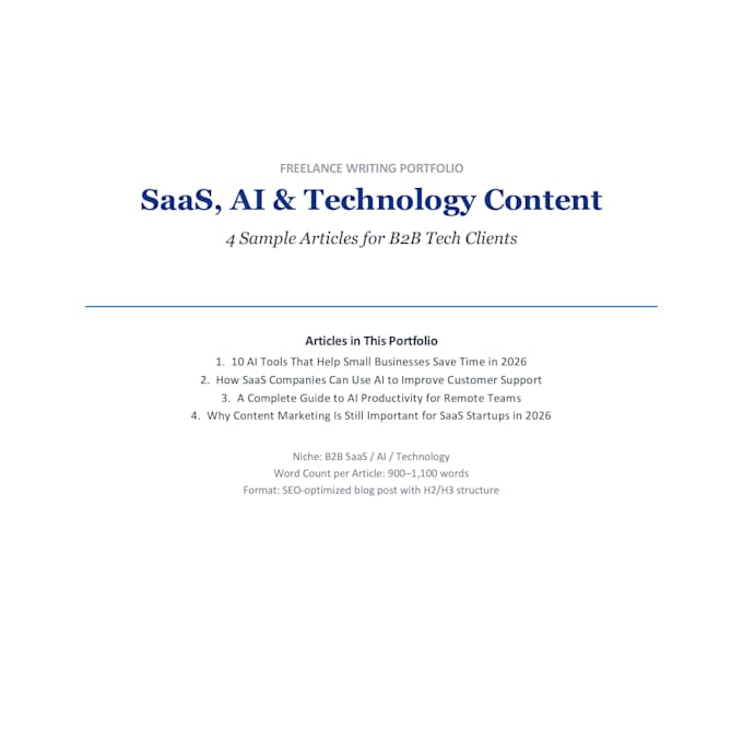 write professional saas and ai blog articles