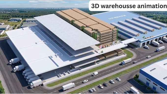 do 3d industrial warehouse animation, factory walkthrough, intralogistic process