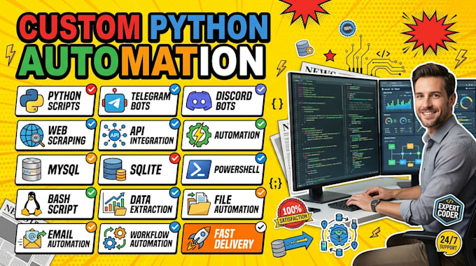 write custom scripts in python, bash, powershell and bots