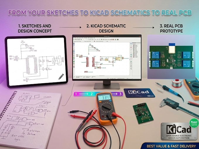 design professional pcb layout from your schematic in kicad
