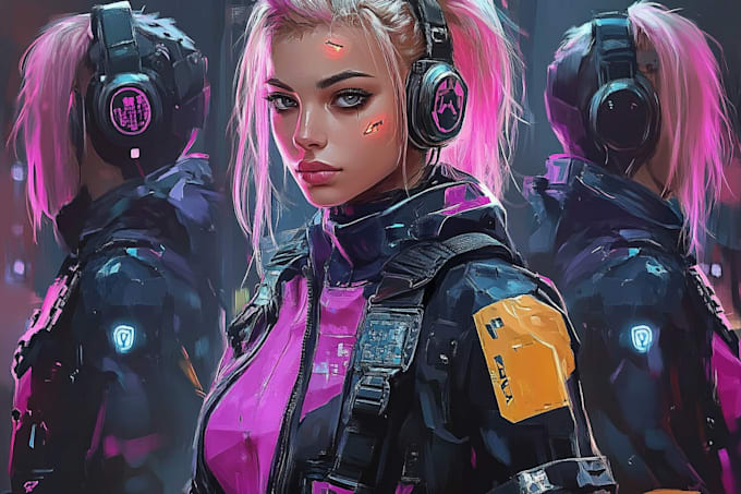 create an anime character , cyberpunk character