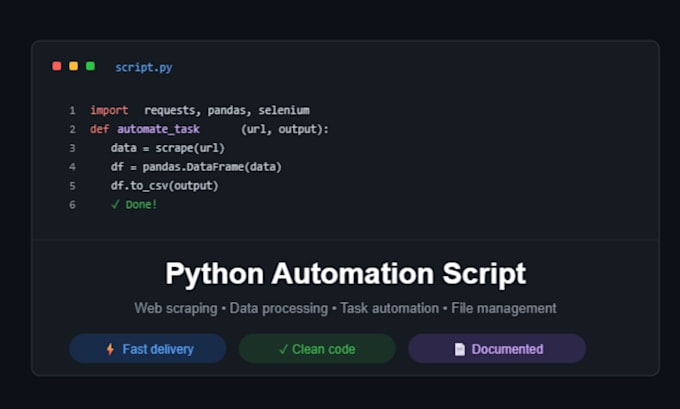 build a python automation script for your task