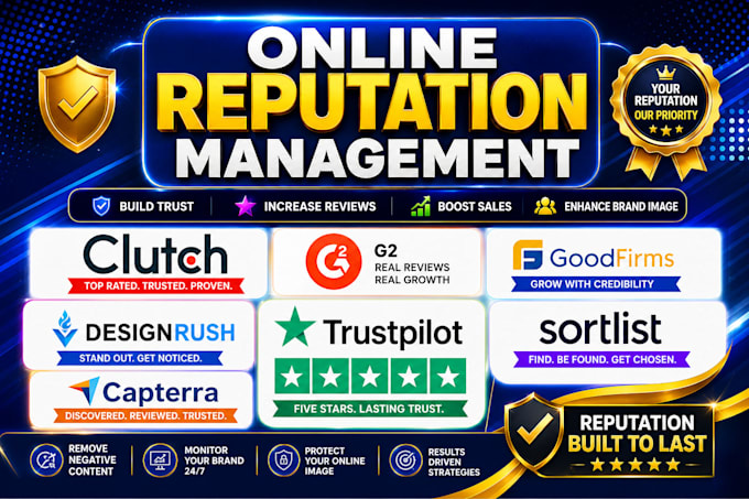 manage clutch g2 goodfirm capterra designrush gmb sortlist ORM online reputation