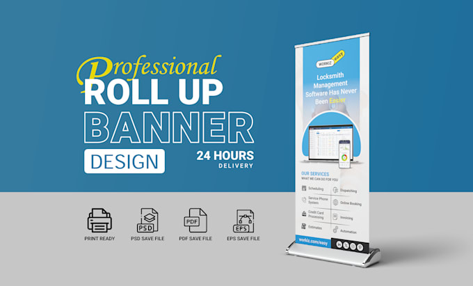 design roll up banner, retractable banner, or signage design