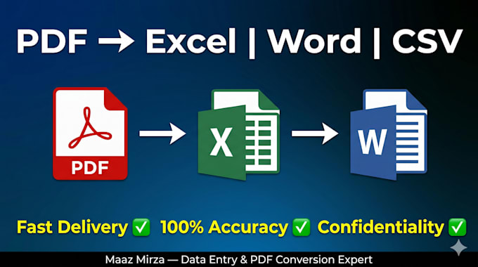 accurate PDF to excel word conversion clean and error free