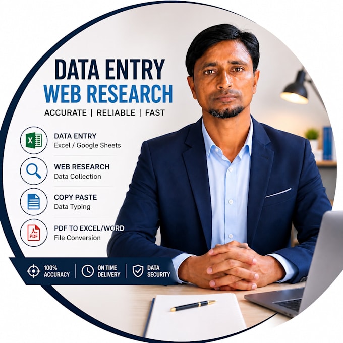 do accurate data entry, web research and excel tasks