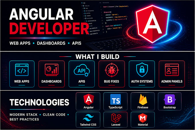 be your angular developer for web applications and dashboards