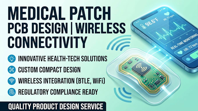 develop medical grade smartpatch pcb and firmware solution