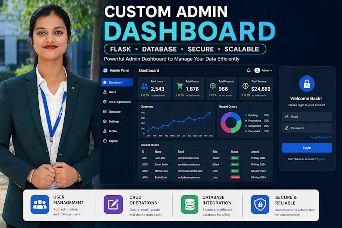 create custom admin dashboard with flask and database