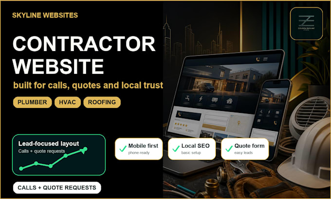 build a contractor website for plumbers, hvac, roofers and electricians