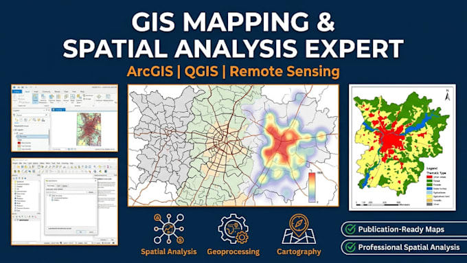 create professional gis maps and spatial analysis in arcgis and qgis