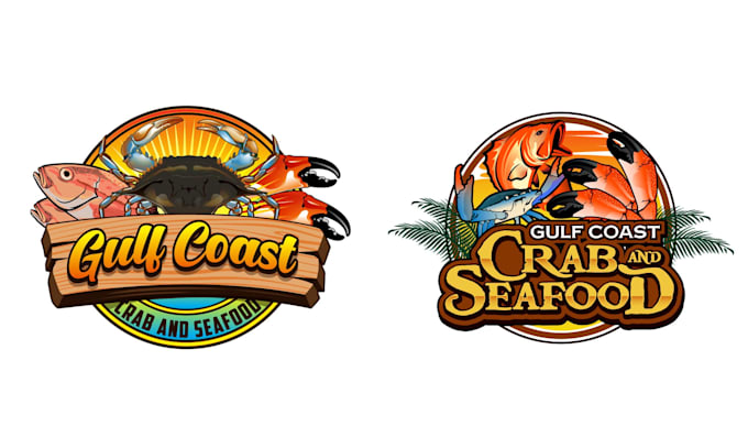 design superb modern seafood logo with satisfaction guaranteed