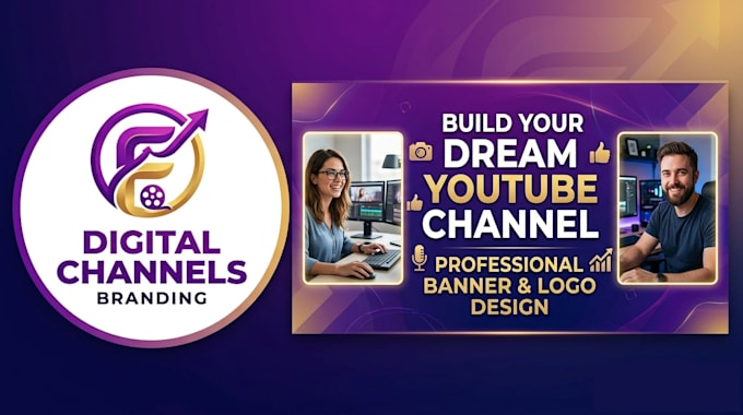 design an attractive youtube banner and logo