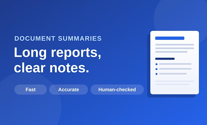 summarize any long PDF, report or document into clear notes
