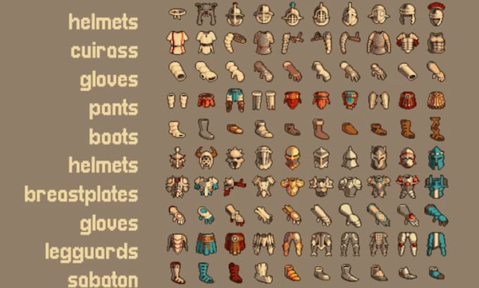 draw pixel art props icons elements collection pack inventory item object assets