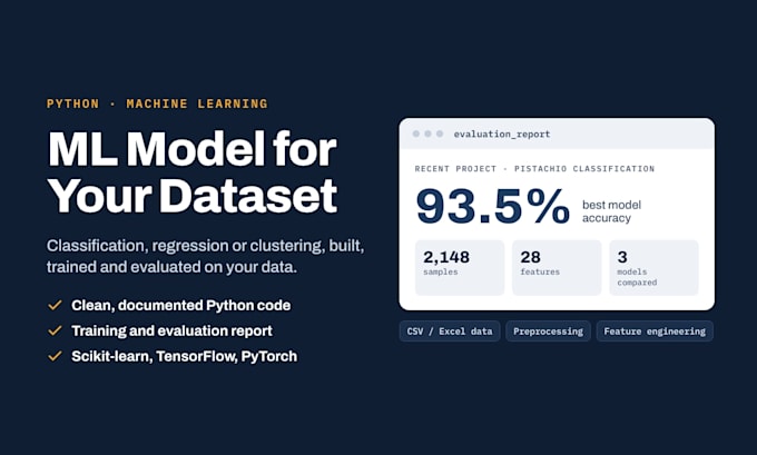 build machine learning models for prediction, classification and data analysis