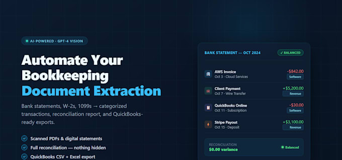 extract and categorize transactions from your financial document