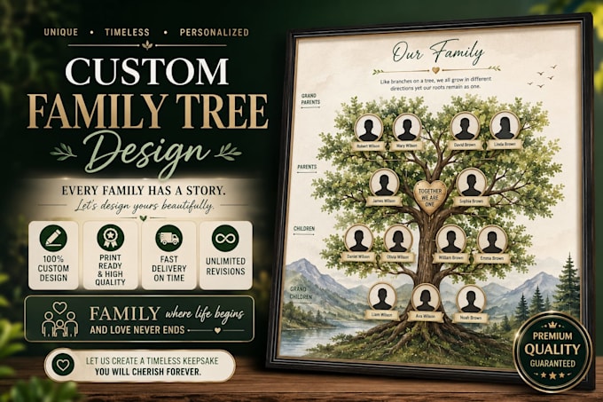 create a professional custom family tree design