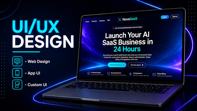 engineer premium dark neon UI UX framework for your ai saas
