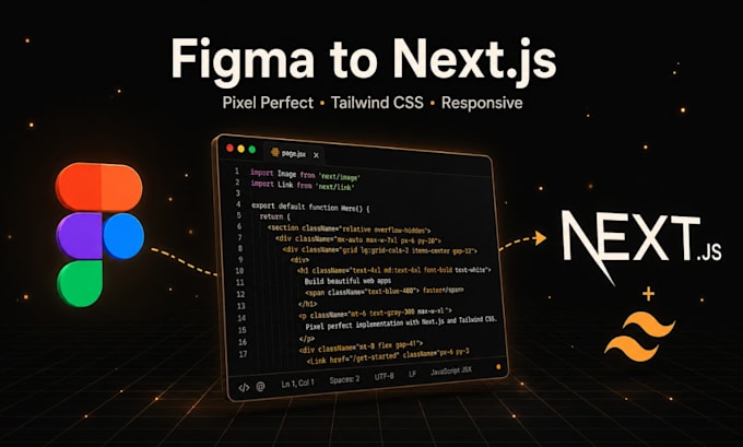 convert figma design to pixel perfect responsive next js website