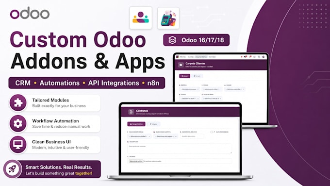 develop custom odoo addons and personalized apps