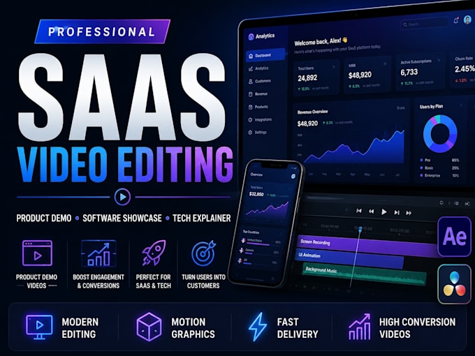 edit high converting saas product demos and tech videos