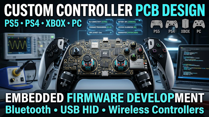 design ps5 ps4 xbox PC controller pcb with embedded firmware