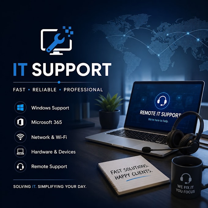 fix windows pc issues and provide remote IT support