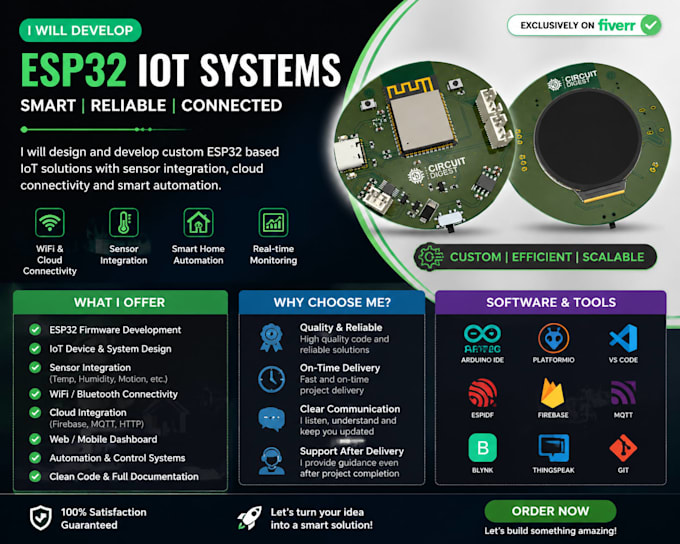 develop esp32 iot embedded systems with cloud integration and smart automation