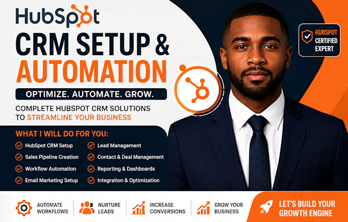 setup hubspot CRM, sales pipeline and workflow automation
