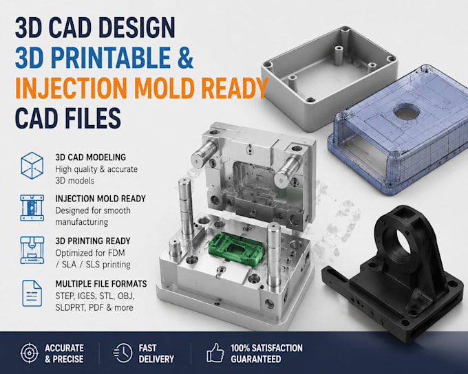 design 3d printable and injection mold ready cad files