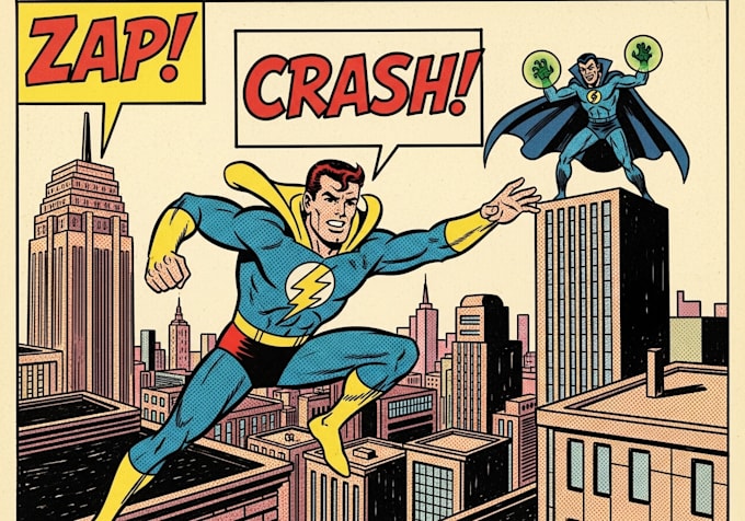 create authentic retro comic illustration