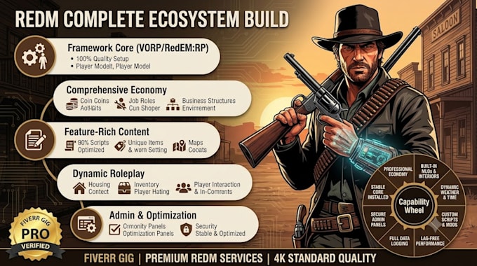 develop redm server with the best framework, redm premium scripts, redm server