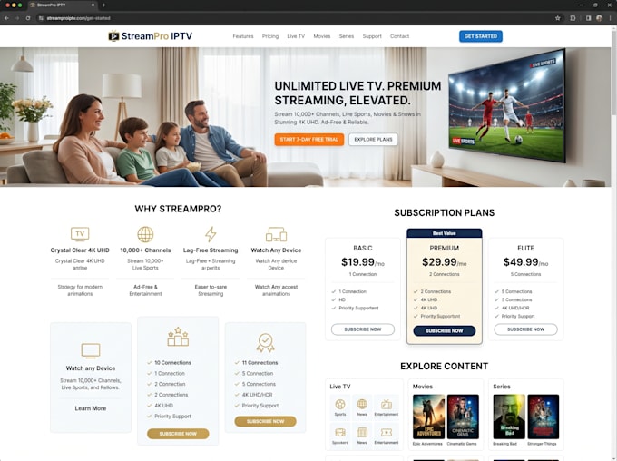 build iptv website, iptv streaming platform, live TV website with admin panel