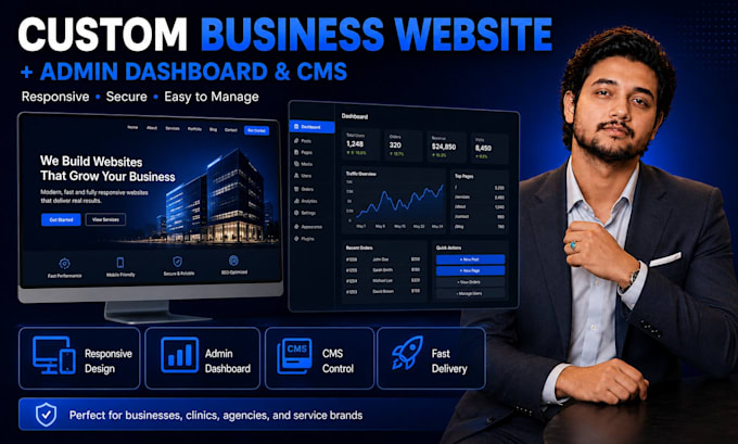 build a nextjs business website with admin dashboard
