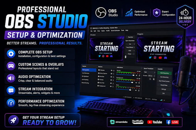 fix obs studio, vmix, streamlabs twitch youtube streaming tiktok live