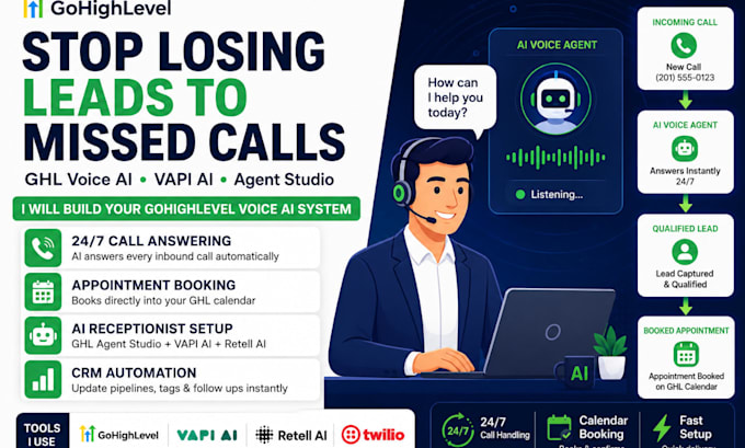 build gohighlevel voice ai, ghl agent studio, ai receptionist vapi setup